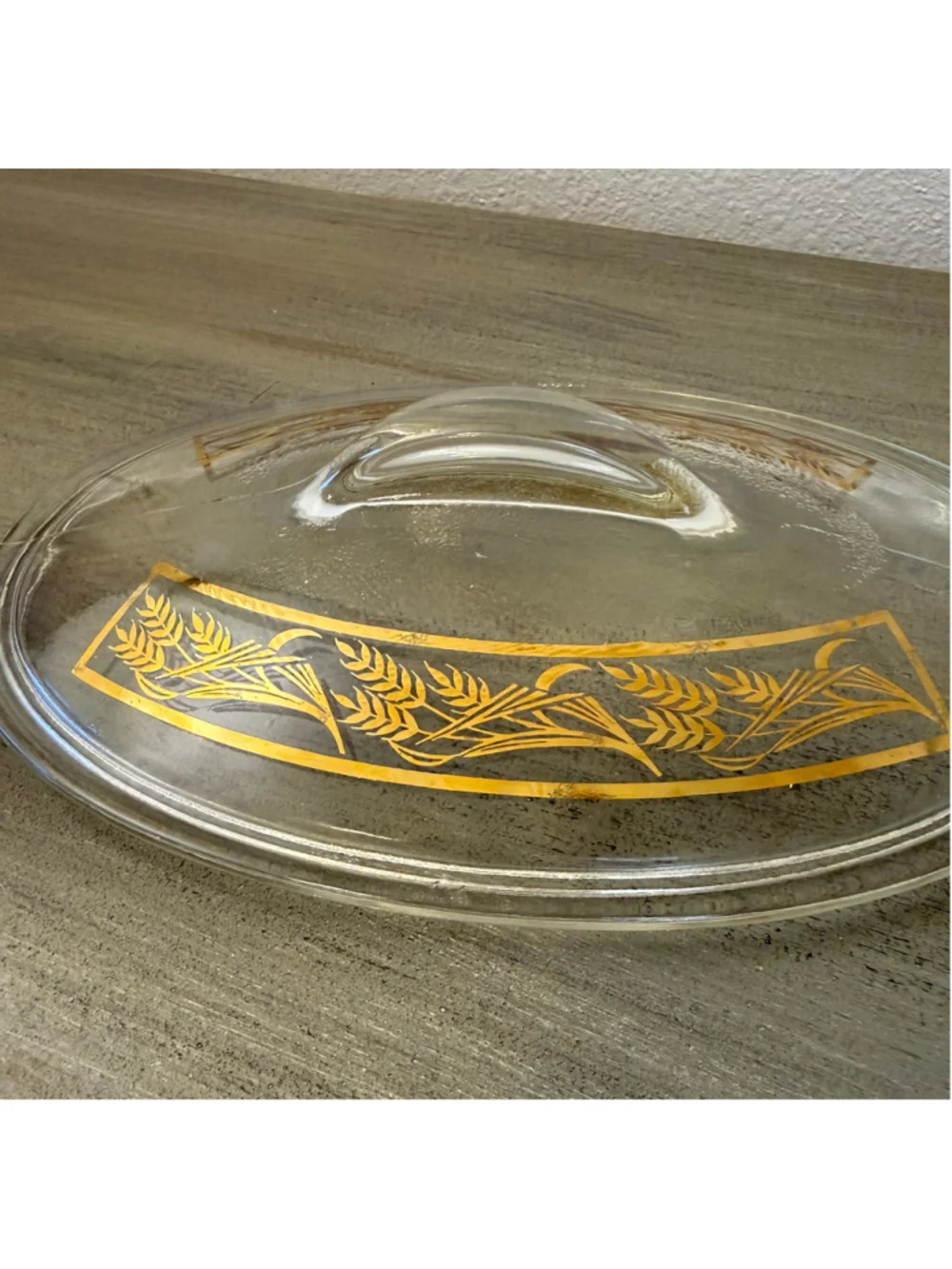 Vtg Mid-Century Glasbake Golden Wheat Casserole Dish J-235 J-2275 1 QT 10